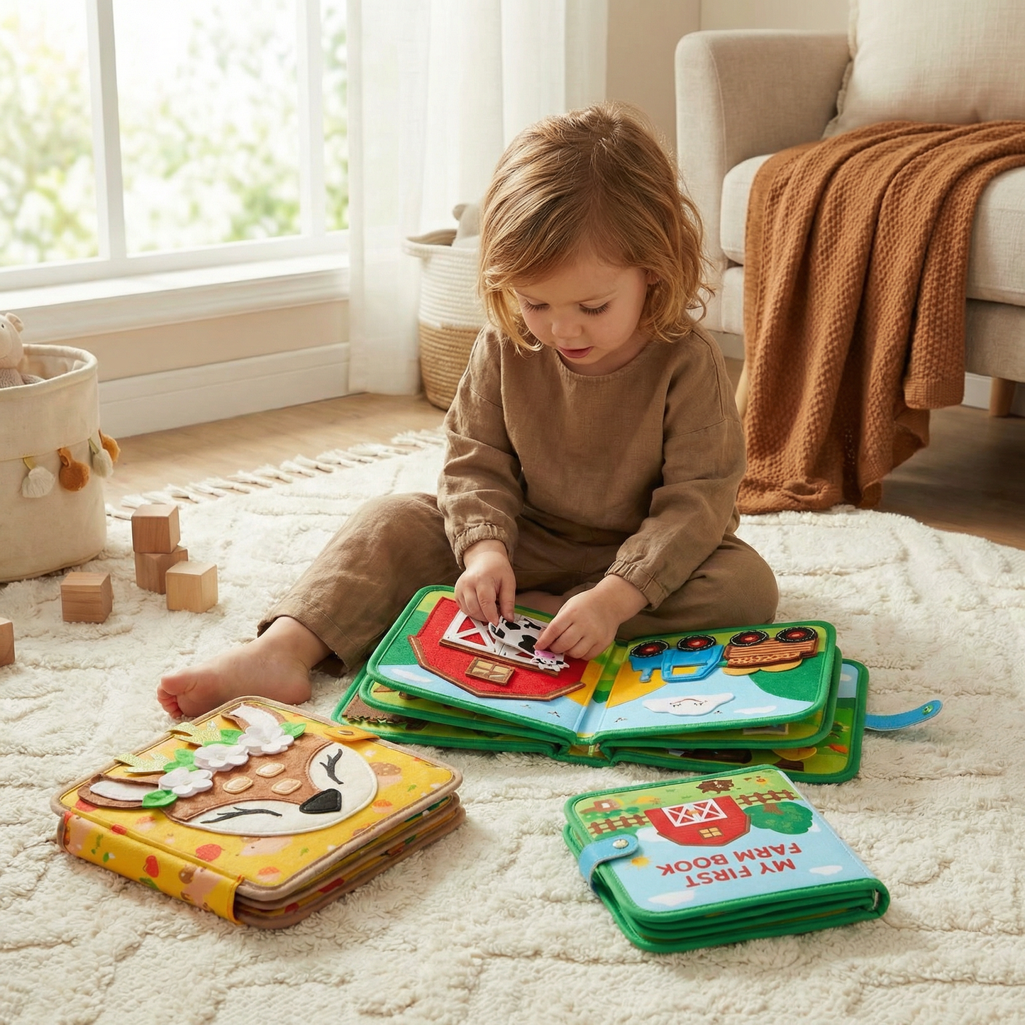 3-Piece Montessori Learning & Story Book Set for Kids