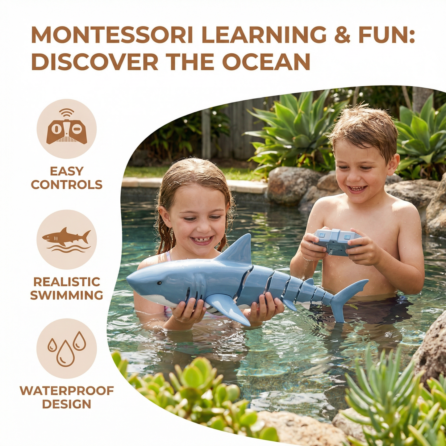 Remote-Controlled Shark Water Toy – RC Swimming Robot for Kids
