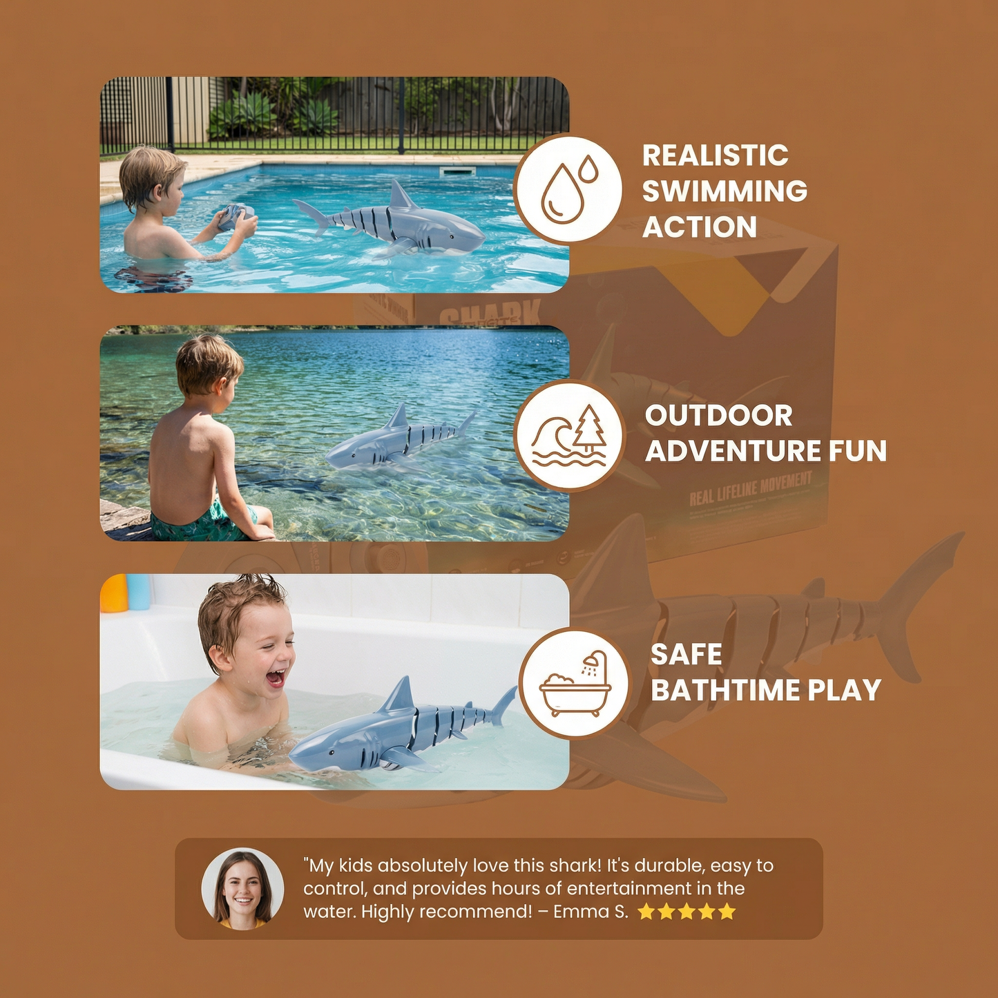 Remote-Controlled Shark Water Toy – RC Swimming Robot for Kids