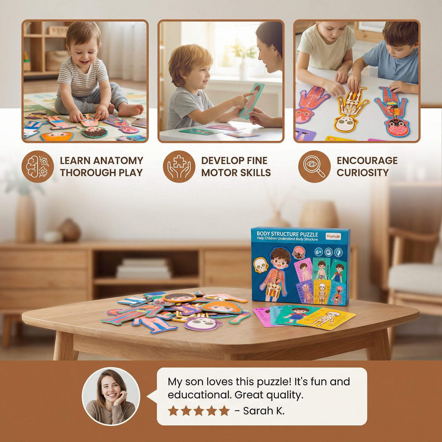 Wooden Human Body Puzzle for Kids – Learn Anatomy Through Play
