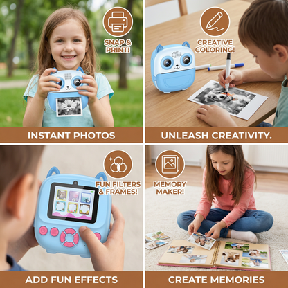 Kids Instant Print Camera – Mini HD Digital Camera with Built-in Printer