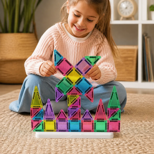 Compact Magnetic Tiles – 40-Piece Montessori Travel Set