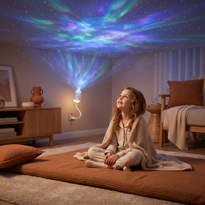 NightSky Dimmable USB Galaxy Projector with Stars & Aurora Effects