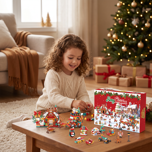 Christmas Village Building Blocks Advent Calendar for Kids