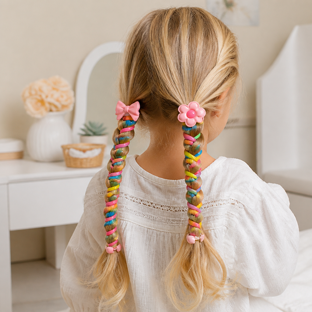 Spiral Hair Tie Set for Kids with Stretch Fit Design
