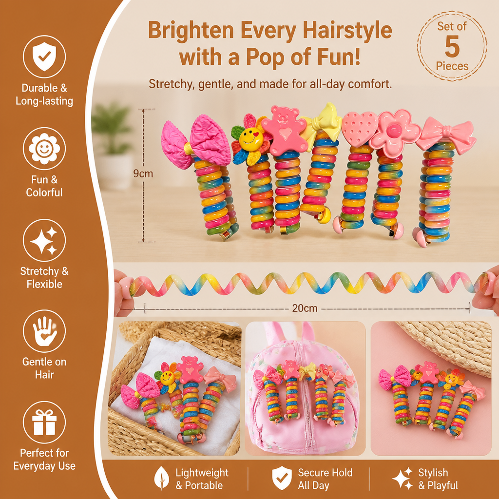 Cute Kids Spiral Hair Tie Set