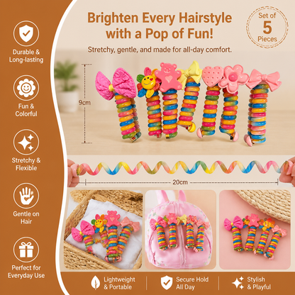 Cute Kids Spiral Hair Tie Set