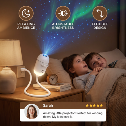 NightSky Dimmable USB Galaxy Projector with Stars & Aurora Effects