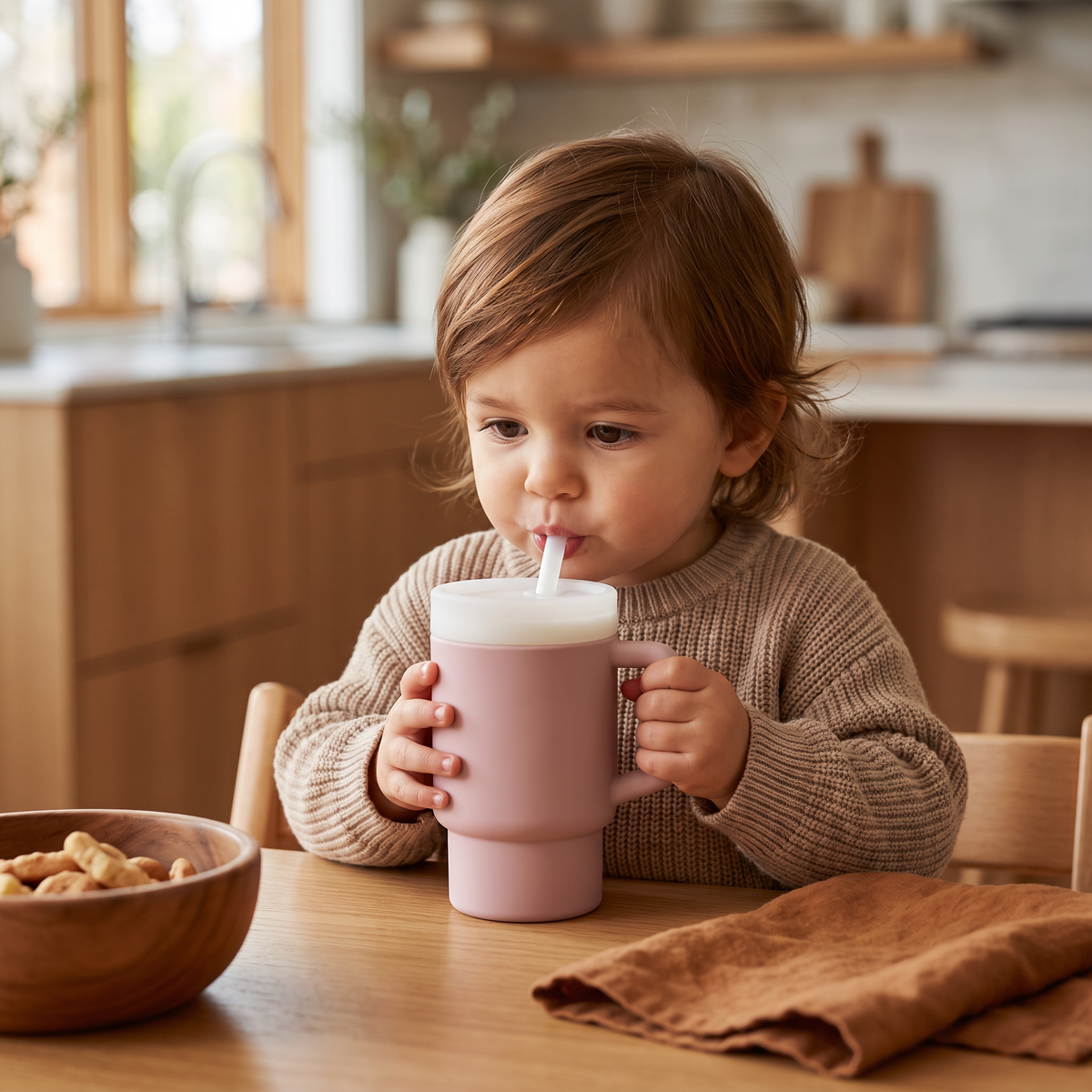 Leakproof Silicone Toddler Straw Cup
