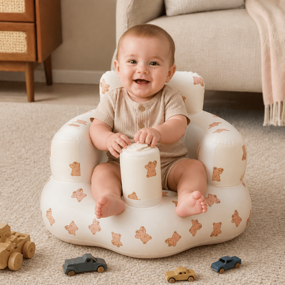 Inflatable Baby Floor Seat with Built-In Pump – Portable & Foldable
