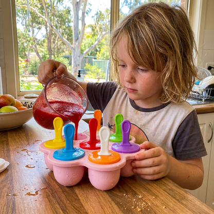 7-Piece Silicone Popsicle Mold – Reusable Ice Pop Maker for Kids