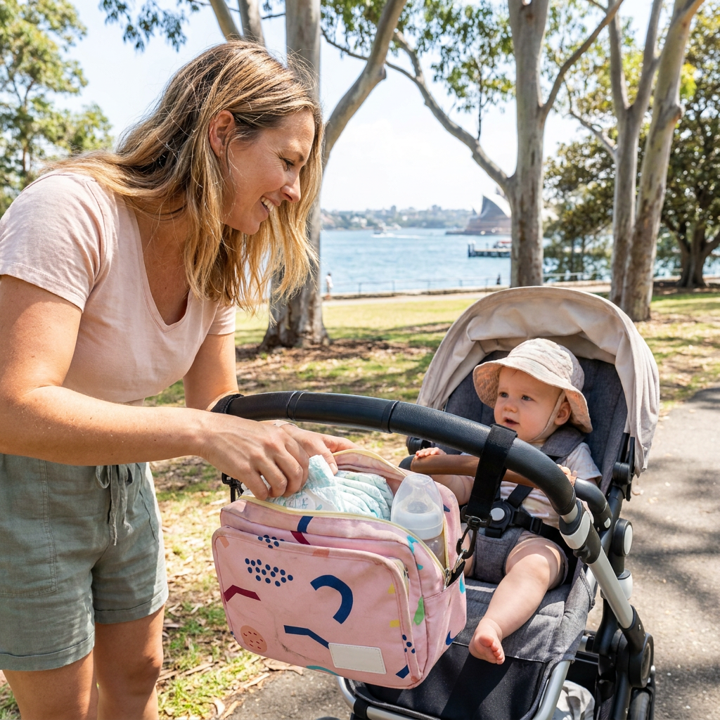 3in1 Stroller Organizer Bag – Waterproof Diaper Caddy with Insulated Pockets