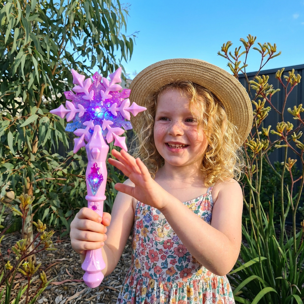 Light Up Snowflake Princess Wand Toy for Kids