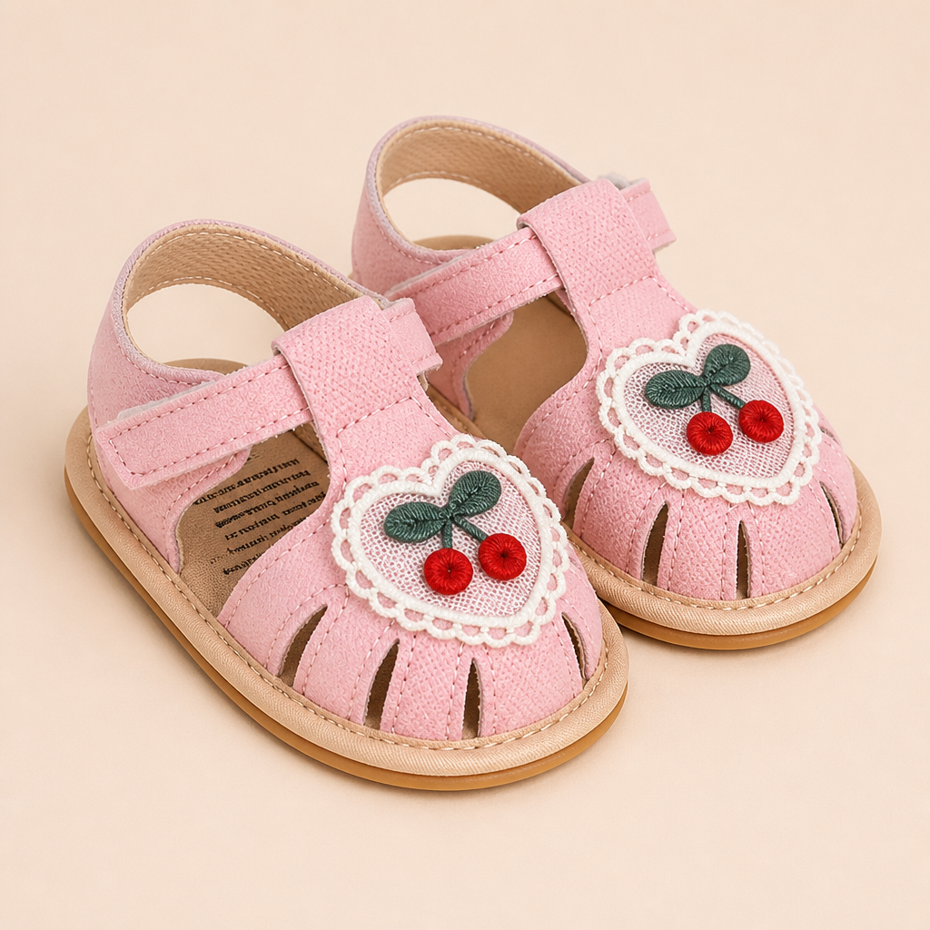 Cherry Heart Closed-Toe Sandals