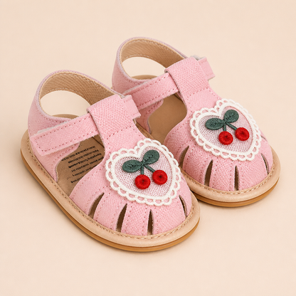 Cherry Heart Closed-Toe Sandals