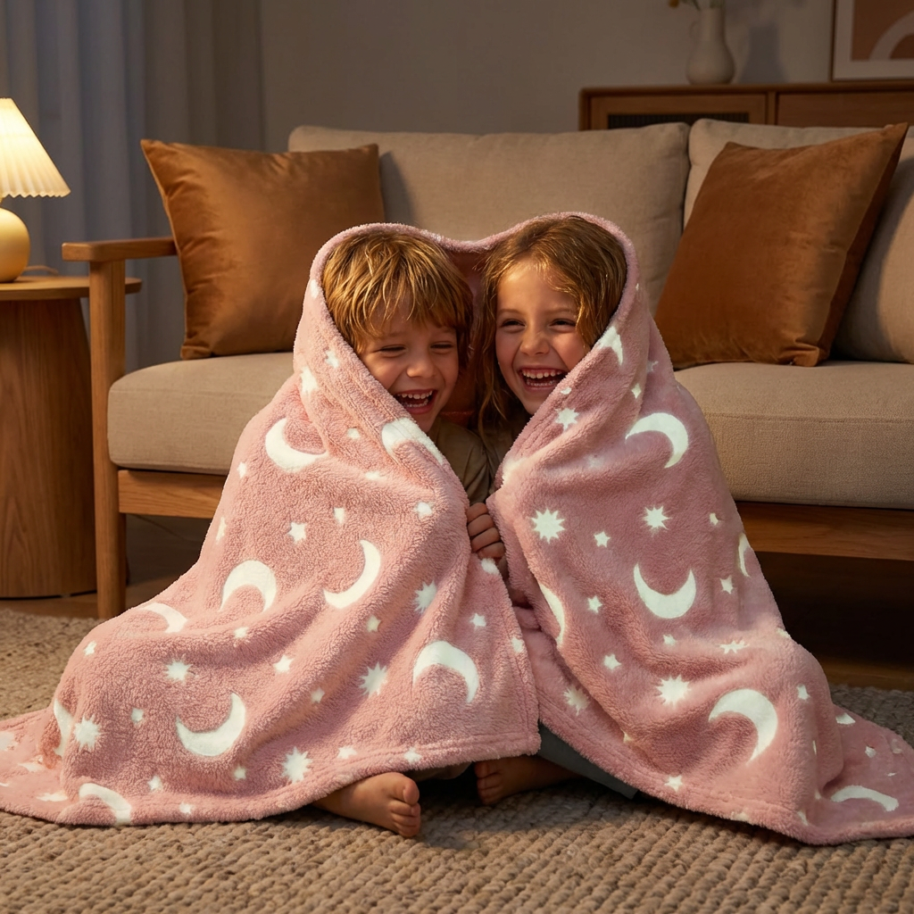 Shimmering Star Blanket – Glow-in-the-Dark Cozy Blanket