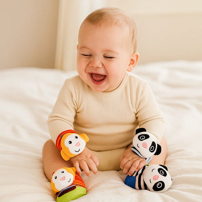 Baby Rattle Wrist and Sock Set