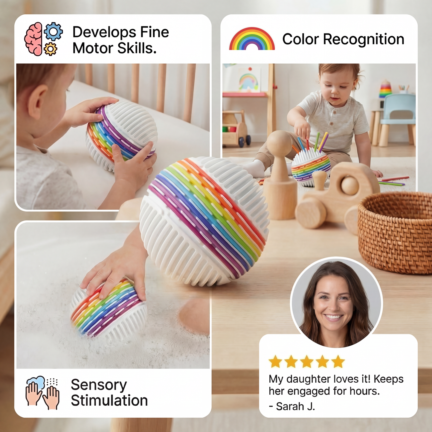Montessori Sensory Ball – Colour Learning & Fine Motor Skills Toy