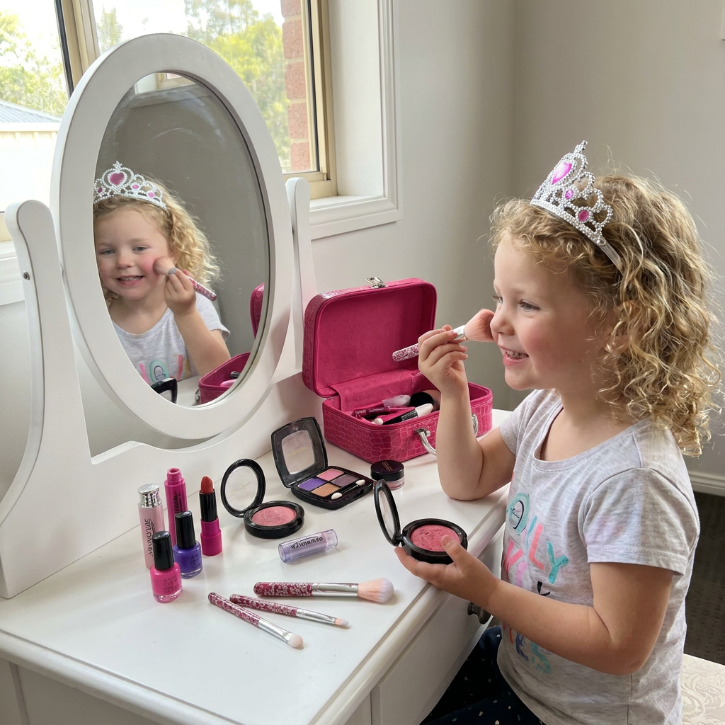 Make-up Play Set for Girls – Safe Kids Cosmetic Set with Practical Bag