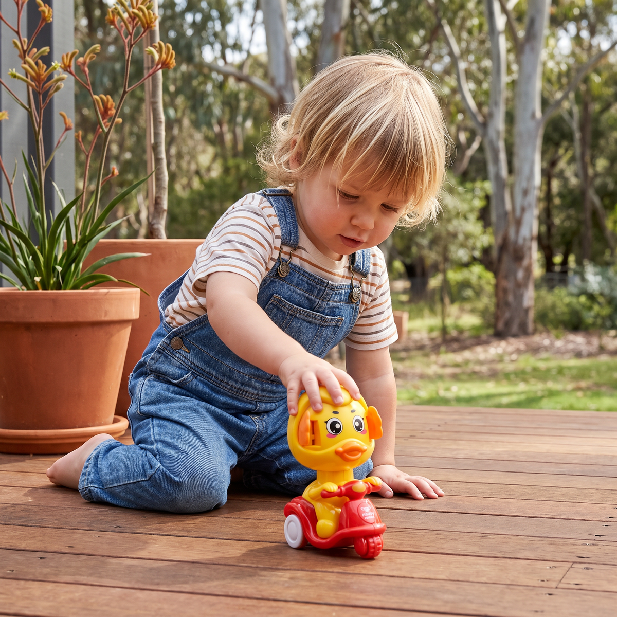 Press & Go Animal Motorcycle Toy – Cute Hide-and-Seek Character Car
