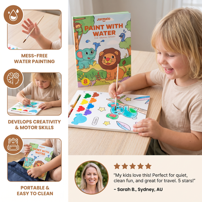 Watercolor Painting Book with Brush – Mess-Free Paint with Water Fun