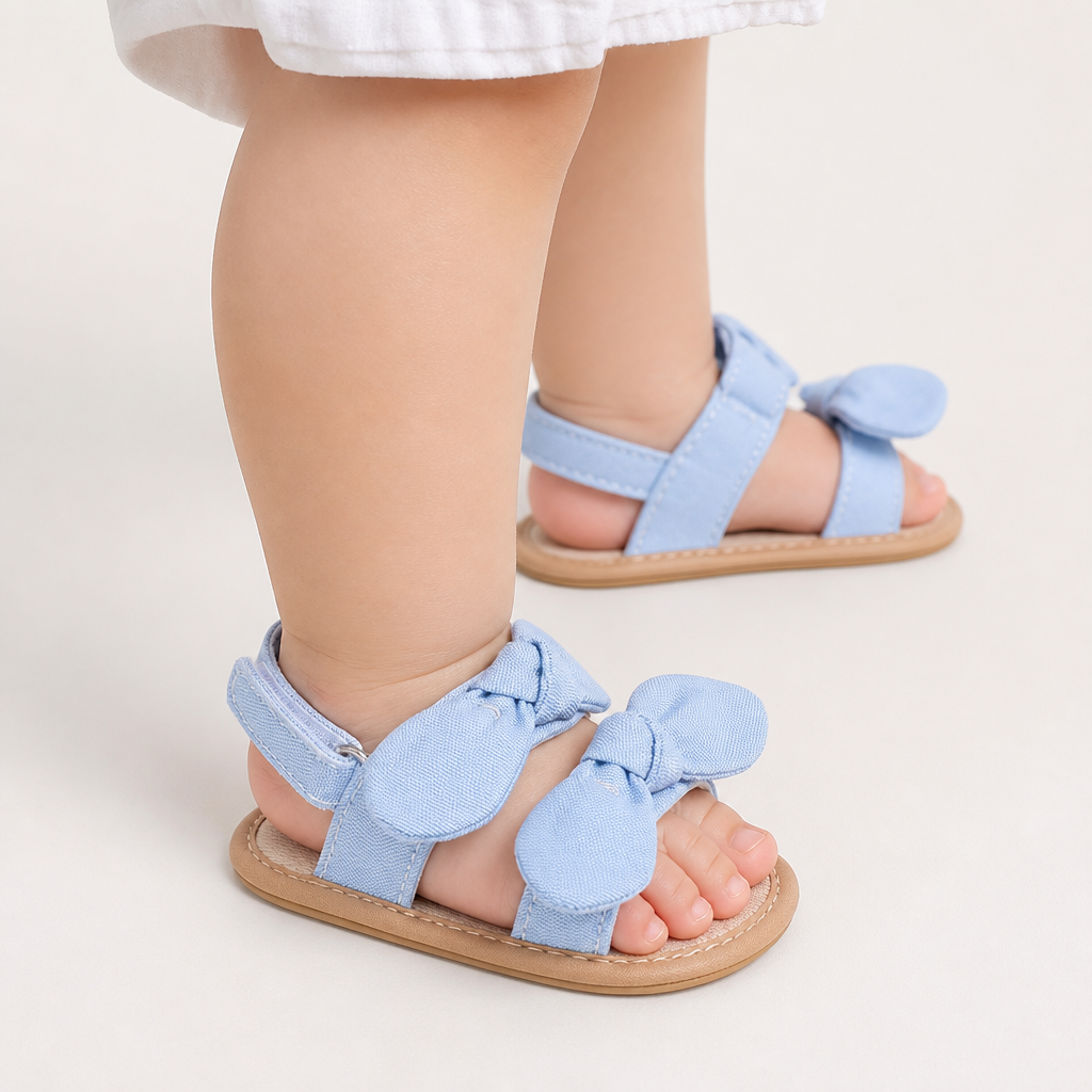 Bunny Ear Bow Sandals Blue