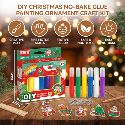 DIY Christmas No-Bake Glue Painting Ornament Craft Kit for Kids