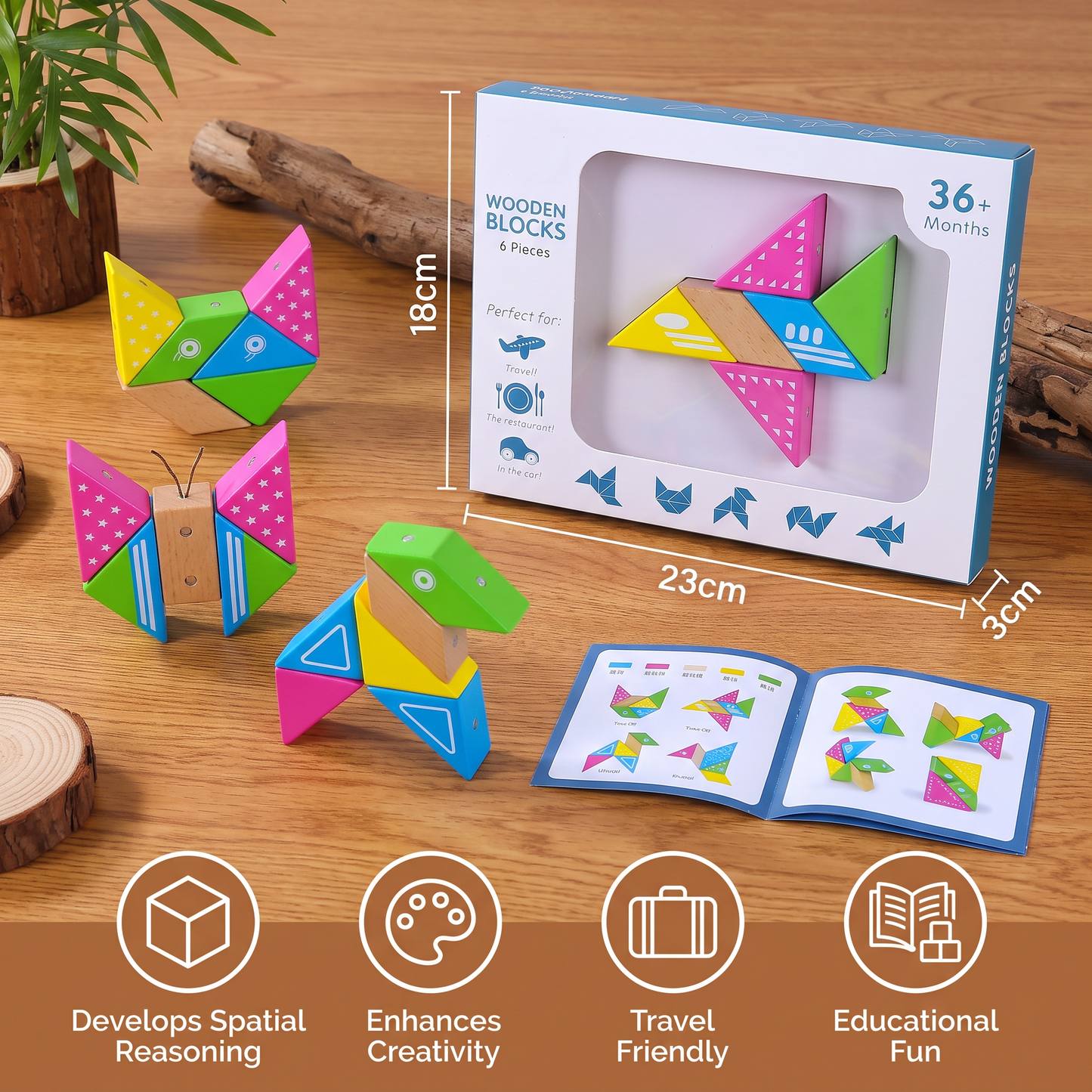 Magnetic Wooden Geometry  Puzzle Blocks