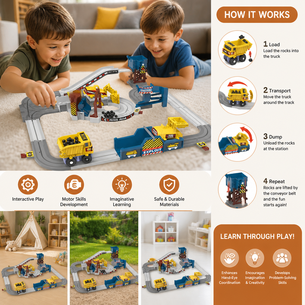 Interactive Electric Quarry Adventure Train Set