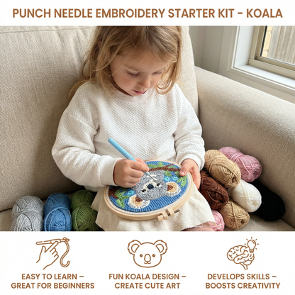 Punch Needle Embroidery Starter Kit – Beginner DIY Set with Beautiful Patterns