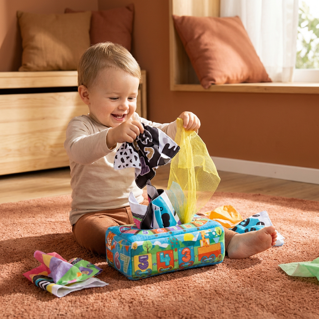 Montessori Magic Tissue Box – Sensory Learning Toy for Babies
