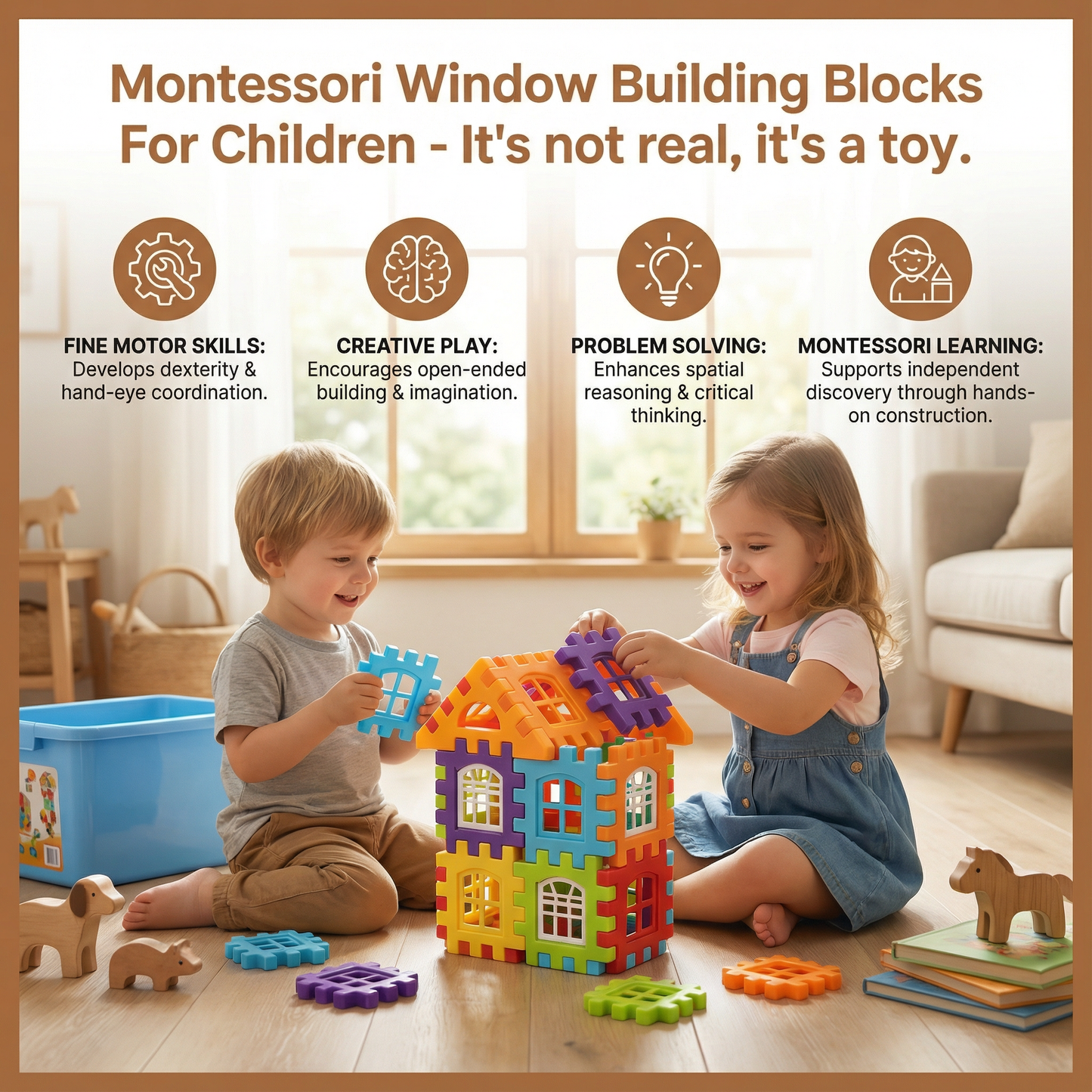 Montessori Window Building Blocks For Children