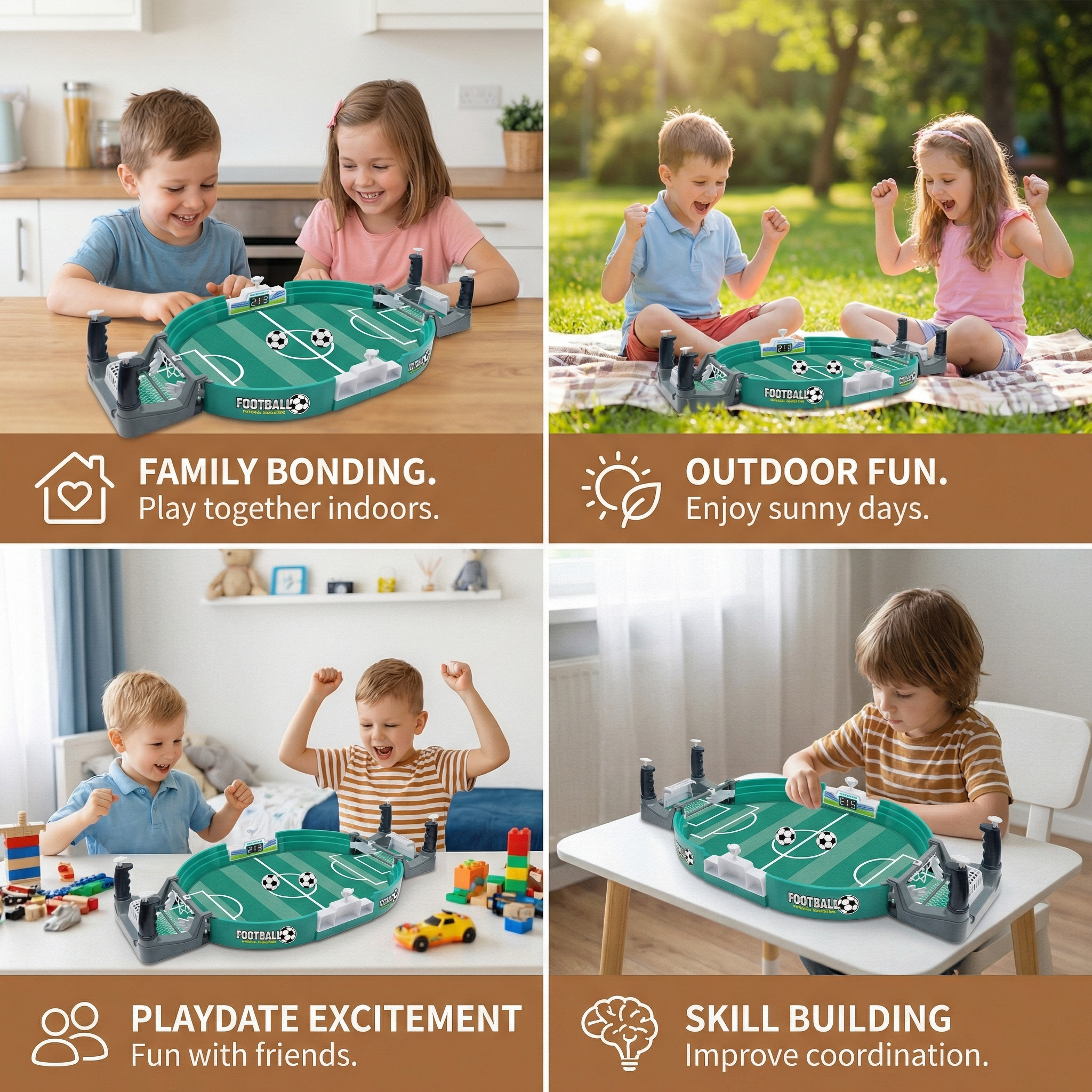 Mini Table Football Set with Scoreboard for Home Play