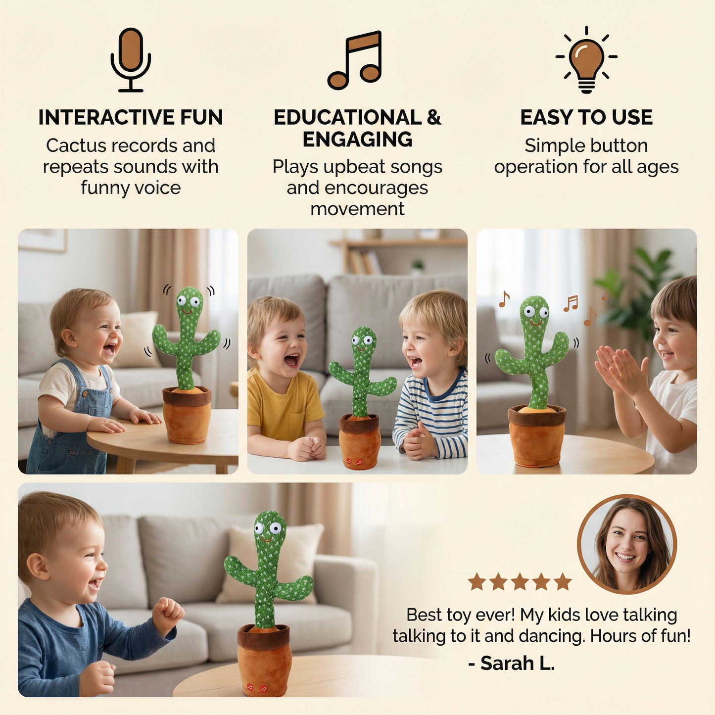 Talking Cactus – Interactive Toy for Kids