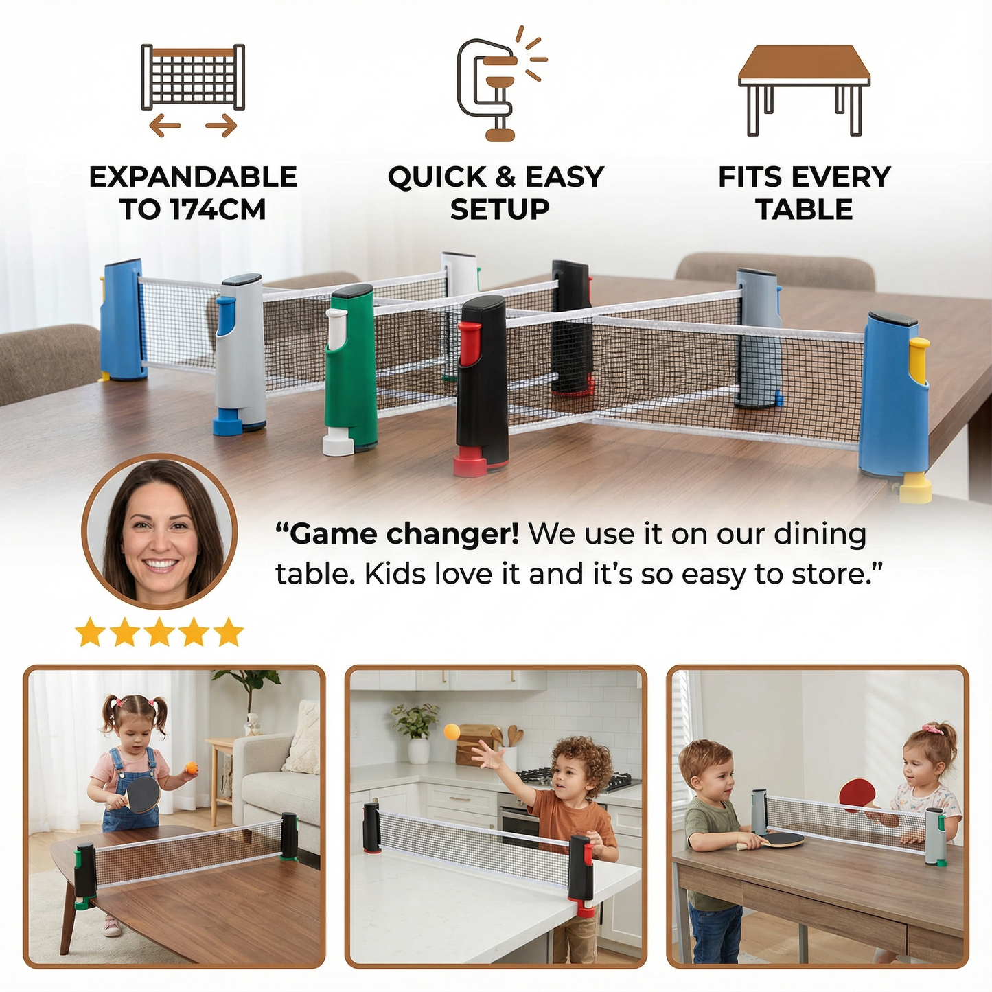 Adjustable table tennis net - suitable for every table!