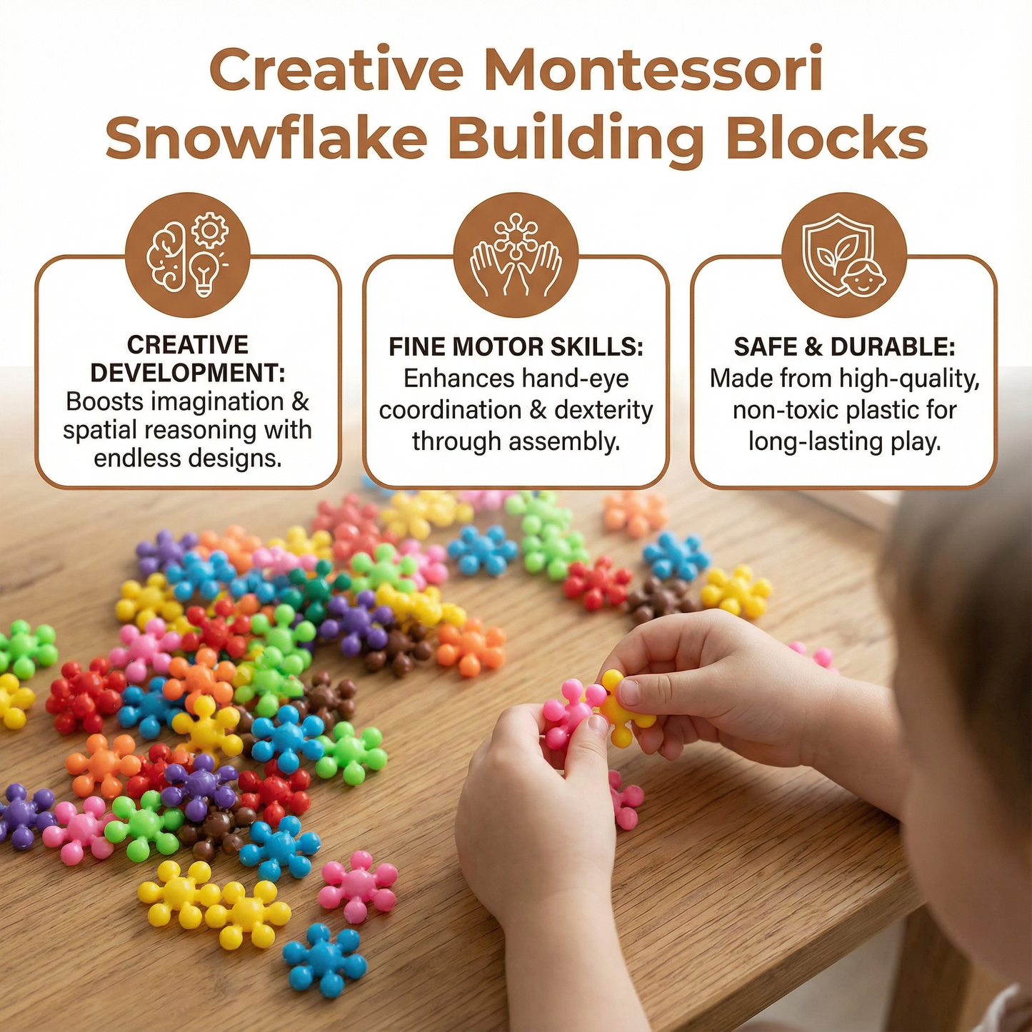 Creative Montessori Snowflake Building Blocks