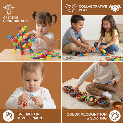 Creative Montessori Snowflake Building Blocks