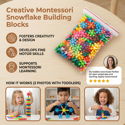 Creative Montessori Snowflake Building Blocks