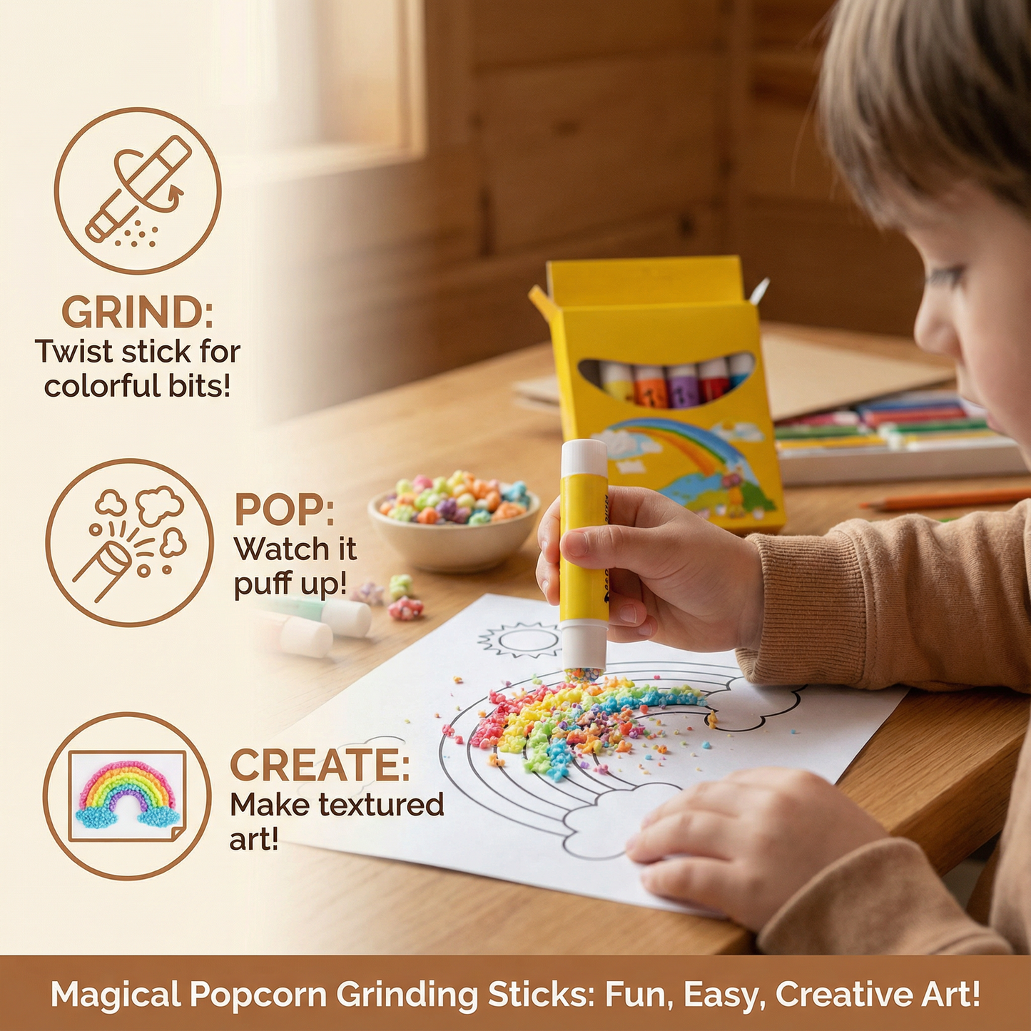 Magical Popcorn Grinding Sticks