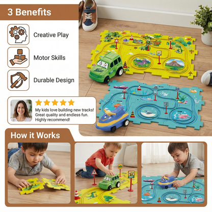 Puzzle Track Building Block Race