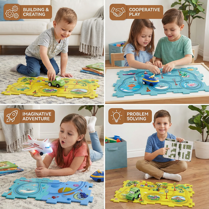Puzzle Track Building Block Race