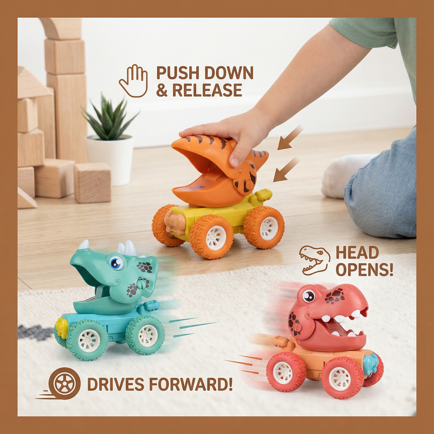 Push & Drive Dino Monstertrucks