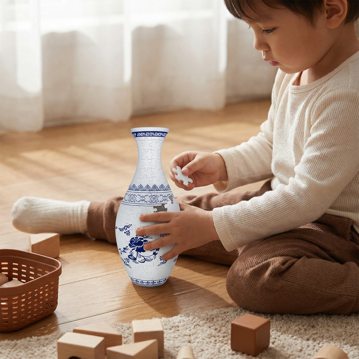 Elegant 3D Puzzle Vase – Suitable for Fresh Flowers