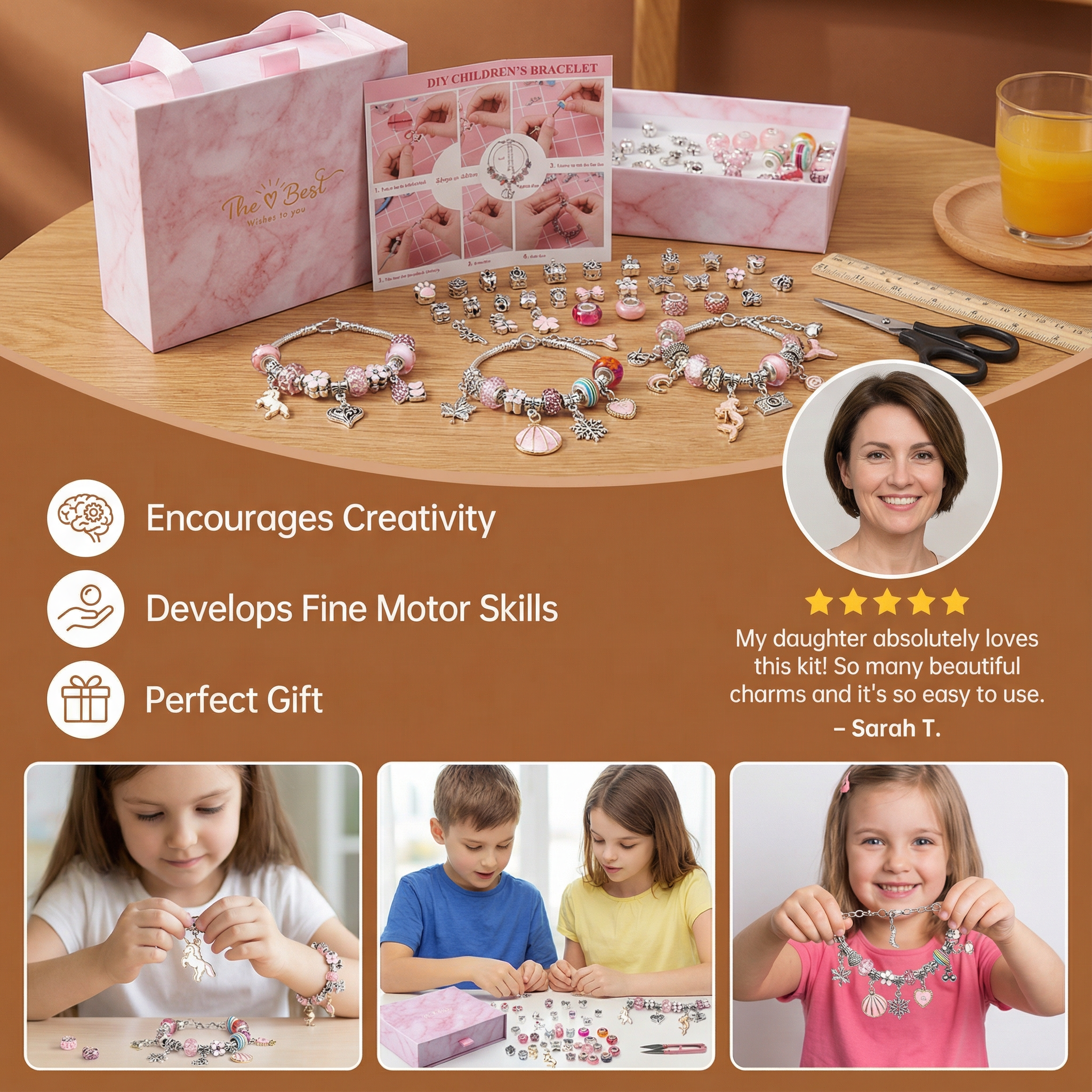 DIY Jewelry Making Kit with Beads and Strings for Creative Play