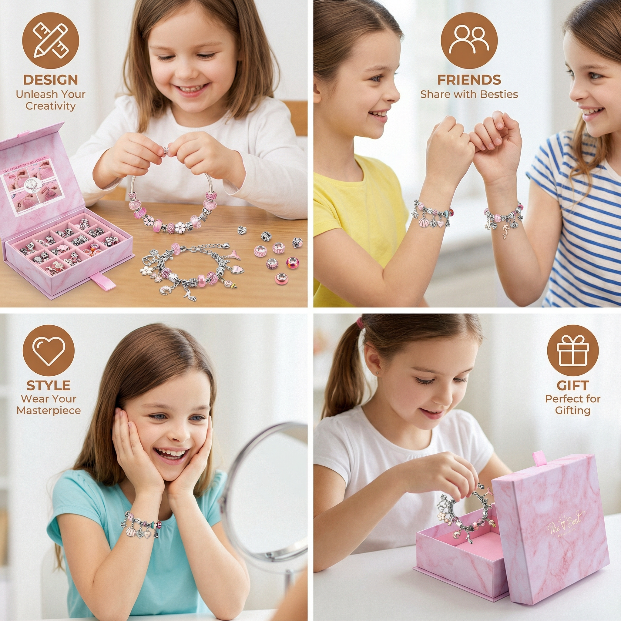 DIY Jewelry Making Kit with Beads and Strings for Creative Play