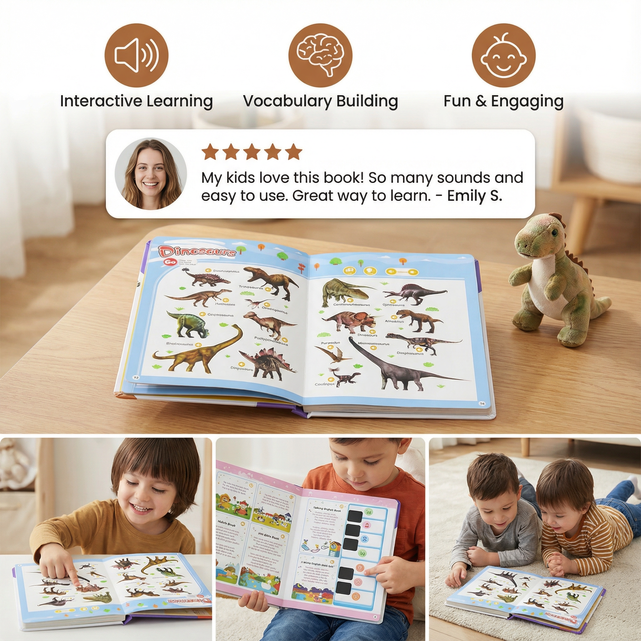 Talking English Learning Sound Book with Real Life Images