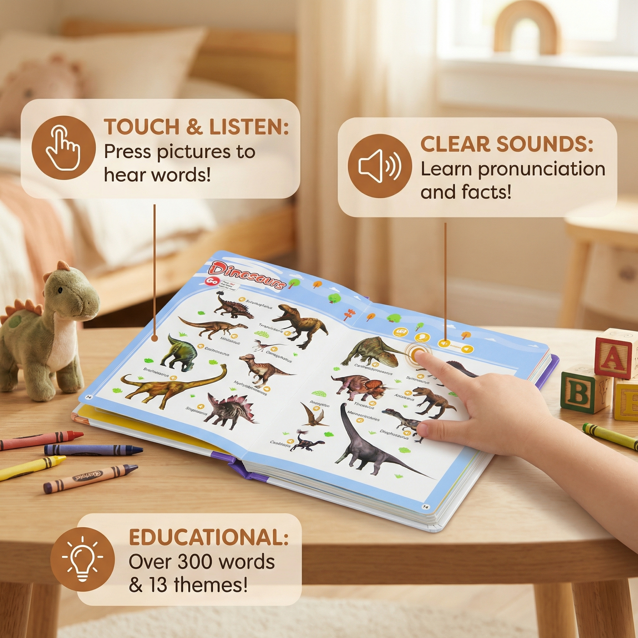 Talking English Learning Sound Book with Real Life Images