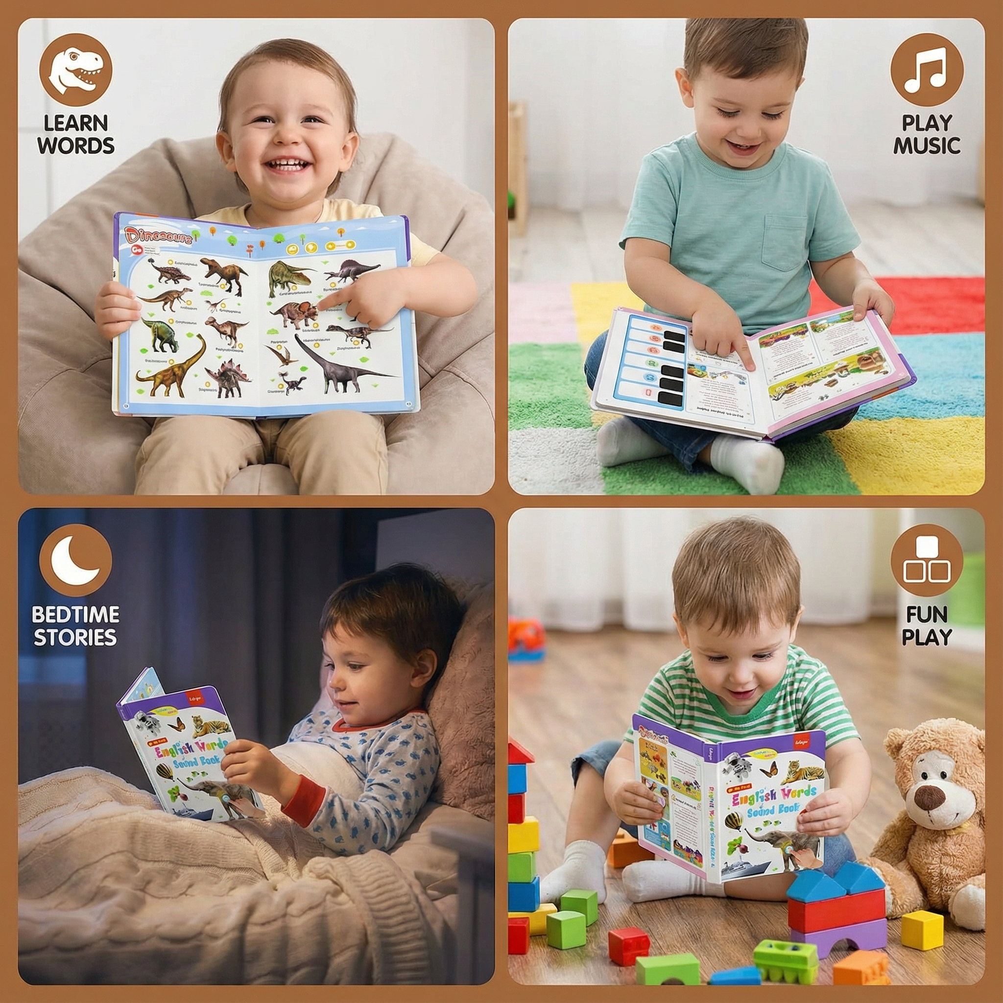 Talking English Learning Sound Book with Real Life Images