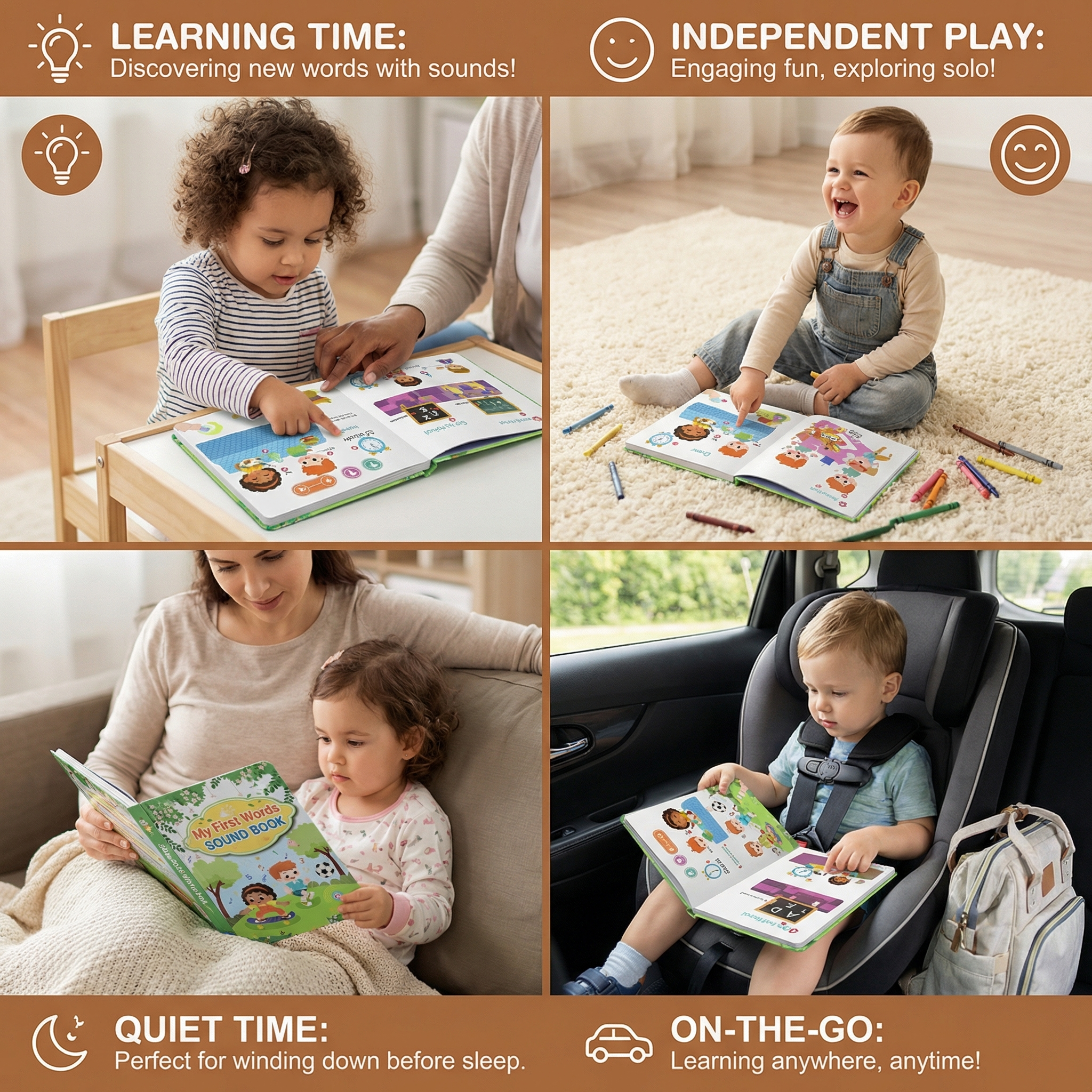 My First Words Interactive English Sound Book with Pressable Audio Buttons for Toddlers