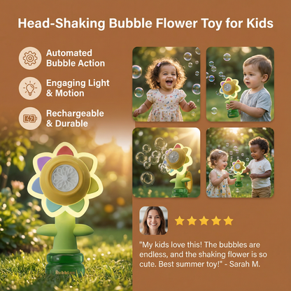 Head-Shaking Bubble Flower Toy for Kids